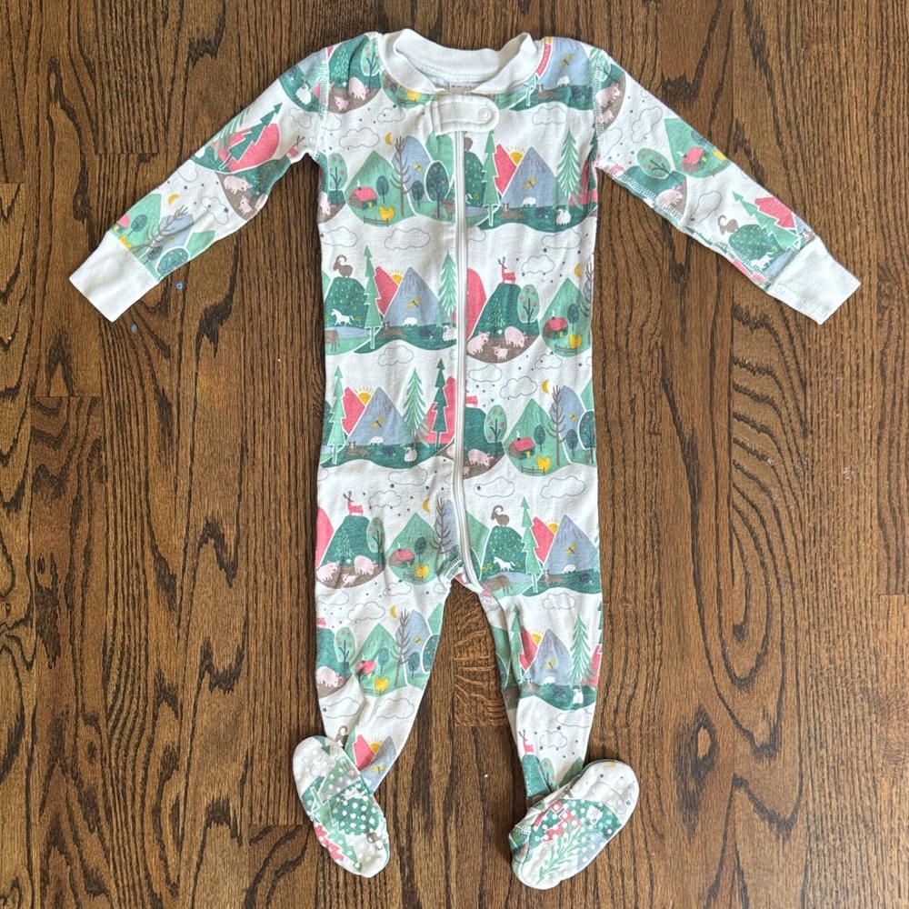 Hanna Andersson Multicolor Forest Print Footie